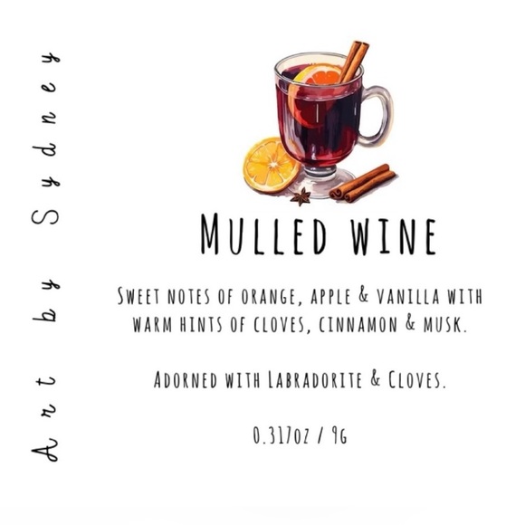 Mulled Wine Tea Light Candles Set of 4 Hand Made Cloves & Labradorite - Picture 2 of 7